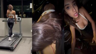 Kráska z OnlyFans Prettypinkcatwomen kouří ptáka po tréninku