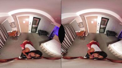 Sexy kočka v síťovaném prádle ve VR pornu