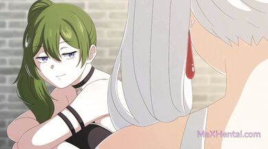 Žhavá hentai lesbická trojka