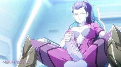 Kouzelný anální kolík uvízl v zadku D-VA (kreslený anime Futunari)
