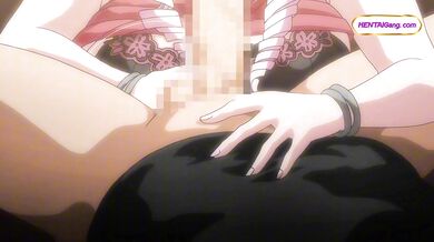 Růžovovlasá kráska podojí ptáka při hrátkách s jídlem a upatlaném footjobu (hentai anime)