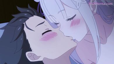 Prsatá stříbrovlasá elfka Emilia jezdí a kouří v necenzurovaném hentai